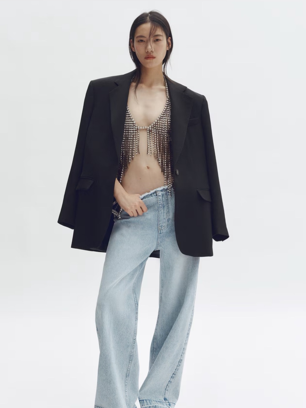 Stella McCartney H&M crystal star jeans BNWT us10